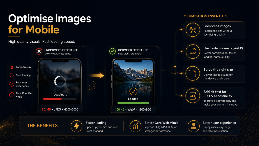 Website image optimisation for faster page loading